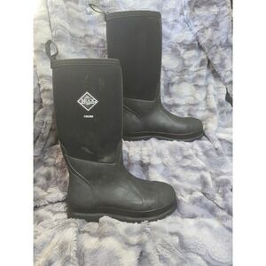 EUC Muck Boot Chore Tall Black Men's Rubber Waterproof Work Rain Boots Size US 9